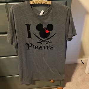 Bella Canvas Gray Graphic Tee with Red Accent